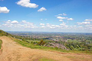 Malvern hills scenery in the UK.