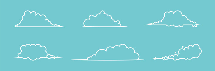 Clouds icon. Sky. Set. Vector illustration.
