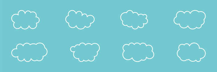 Clouds icon. Sky. Set. Vector illustration.