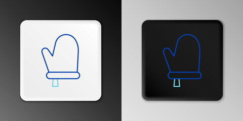 Line Oven glove icon isolated on grey background. Kitchen potholder sign. Cooking glove. Colorful outline concept. Vector