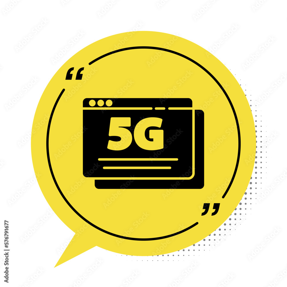 Poster black 5g new wireless internet wifi connection icon isolated on white background. global network hig
