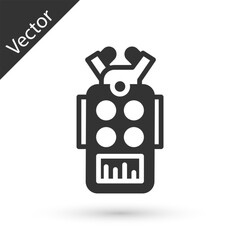 Grey Microphone icon isolated on white background. On air radio mic microphone. Speaker sign. Vector