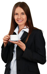 Businesswoman with Cup - Isolated