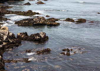 Rocks at the Pacific Shore seen from Monterey, California 