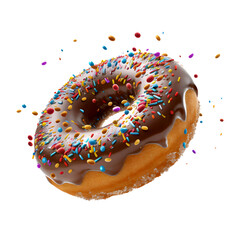 Doughnut Design Elements: A Transparent Background Graphic Design Masterpiece with Alpha Channel for Seamless Integration in Web Design, Digital Art, and PNG Format generative AI