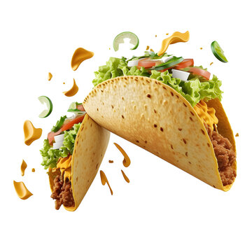 Spice up Your Design Projects with Taco Design Elements on Transparent Background: A PNG Image Format Graphic Design Resource with Alpha Channel Overlays for Web and Digital Art generative AI