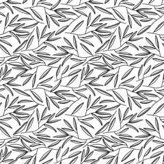 Naklejka premium seamless background with leaves in outline