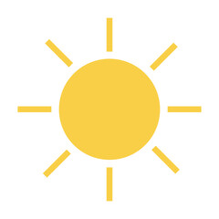 Simple flat yellow sun icon