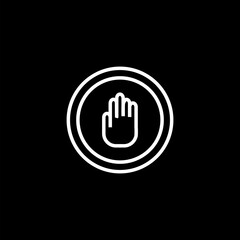 Obraz premium Stop sign icon isolated on isolated on black background. 