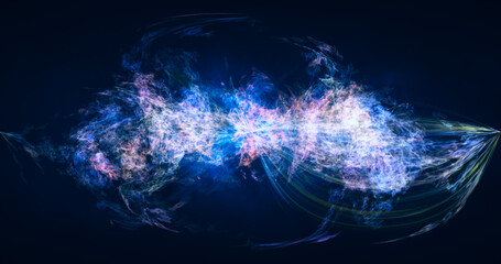 Abstract waves of iridescent glowing energy magical cosmic galactic wind bright abstract background