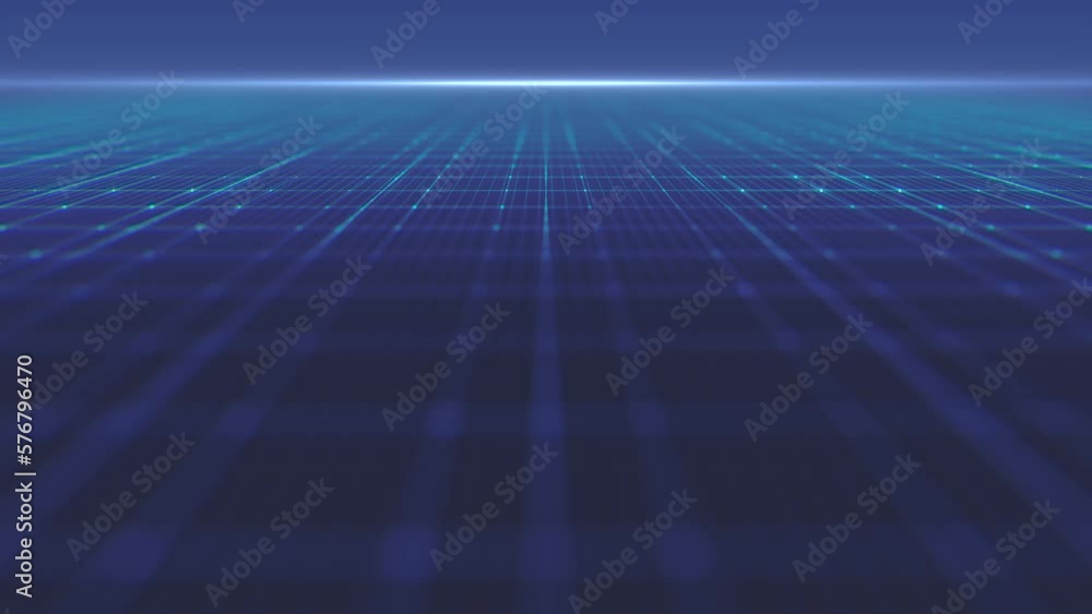 Poster abstract technology grid background/ 4k animation of an abstract fractal synthwave grid technology b