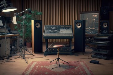 Recording in a studio. Photo generative AI