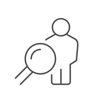 recommend clip art: Person analysis line outline icon