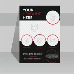 Luxury night dance party layout cover design template background with elegant black and red color style. a4 size flyer vector for music event concert disco, club invitation, festival poster