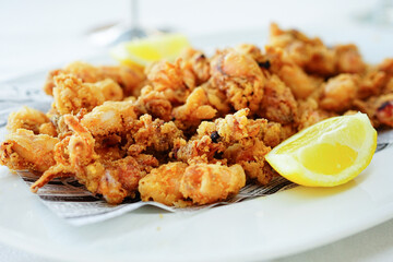 Chipirones fritos (Fried baby squid), Spanish typical tapas 