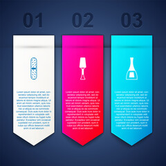 Set Nail file, polish and Bottle of nail. Business infographic template. Vector