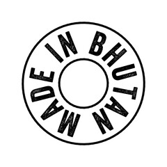 Made in Bhutan text emblem stamp, concept background