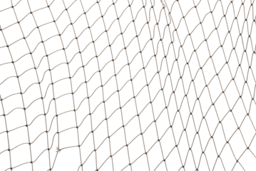 Football or tennis net. Rope mesh on a white background close-up