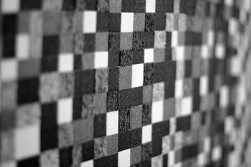Textured Black and White Checkered Background