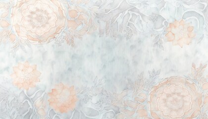  a wallpaper with a flower pattern on the side and a white background with a pink flower on the top of the wall and a light blue background.  generative ai