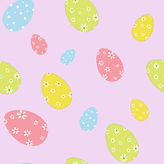 seamless spring easter eggs pattern 