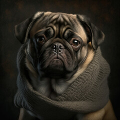Heart-wrenching photo of a pug with a somber expression that will tug at your heartstrings.