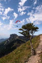 Paragliding in the mountains 