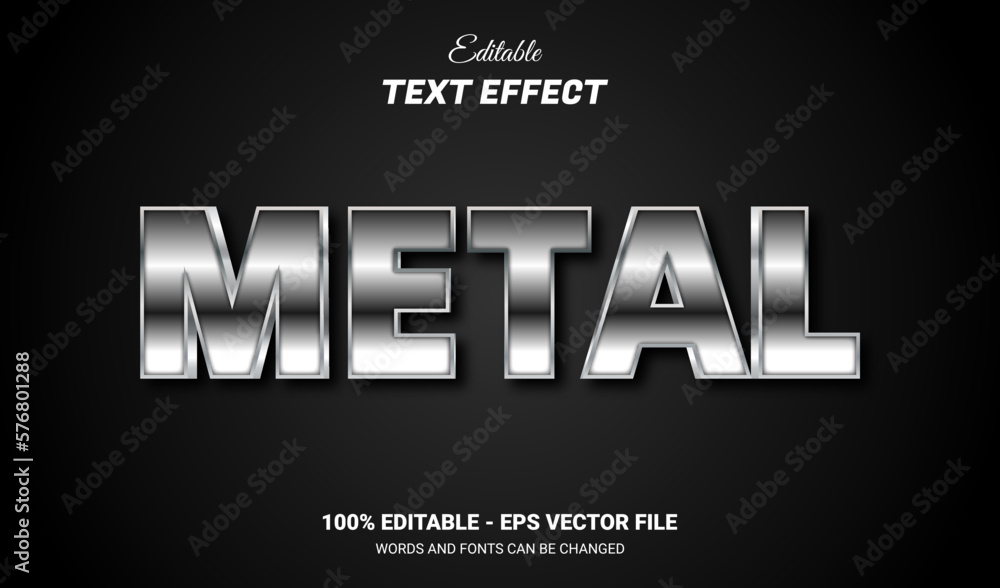 Poster metal text effect. editable font style