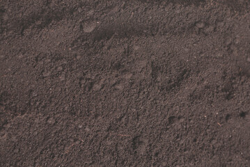 Black land for plant background. Top view.