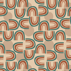 Rainbow retro pattern with circle shapes