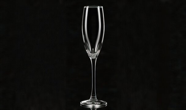  a tall glass of wine on a black background with a reflection of the wine glass in the bottom of the glass and the bottom of the glass.  generative ai