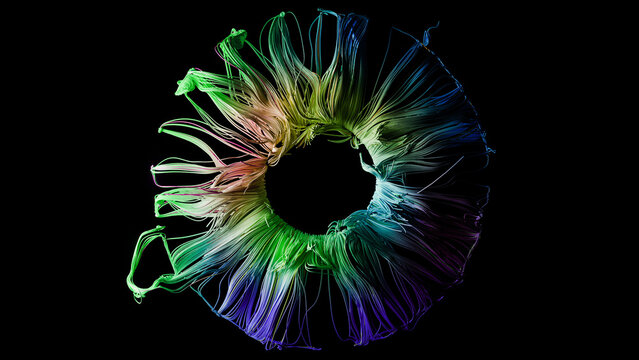 Abstract 3d render of multi colored iris	
