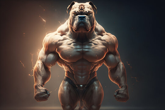 Big muscly hell dog beast masculine generative ai