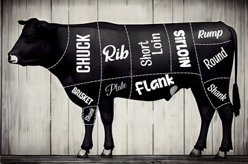 Sink your teeth into this generative ai cutting-edge guide to beef cuts, expertly illustrated in stunning digital detail. 