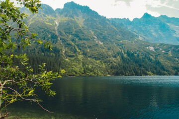 Polish nature and natural views, Lake Morskie Oko and the High Tatras, mountains