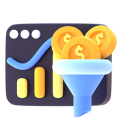 Filter in 3d render for graphic asset web presentation or other 