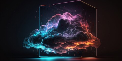 Technological color cloud, made with AI.