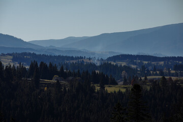 Autumn mountain landscape on a sunny day
