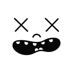 Retro 30s cartoon mascot character funny faces. 50s, 60s old animation eyes and mouths elements. Vintage character creator for trending illustration. Vintage comic face for logo vector