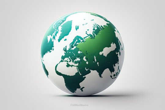 world globe with a blank white background . Generative AI