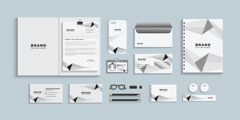 Corporate identity template set. Business stationery mock-up.