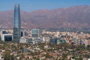 Santiago, Chile urban skyline and cityscape