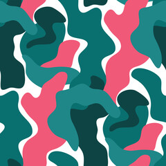 Seamless pattern with abstract wavy shapes