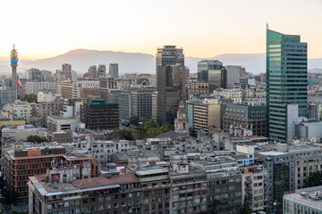 Fototapeta na wymiar Sunset in Santiago, Chile
