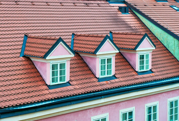The roofs of Prague city