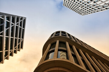 Obraz premium Low angle view of a modern office building in Berlin