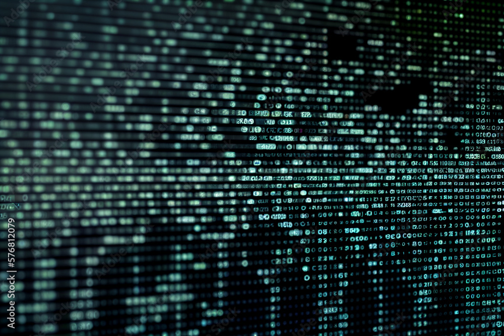 Aufkleber Digital binary data on computer screen

