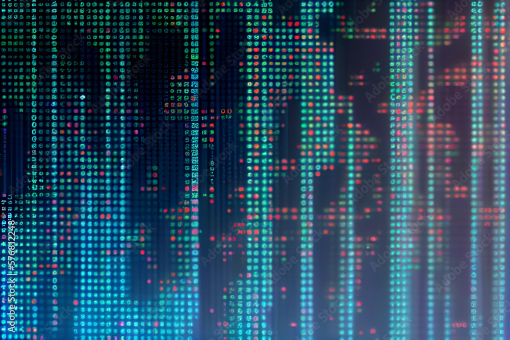 Fototapete Digital binary data on computer screen

