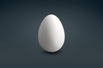 white egg  on a dark floor