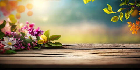 Beautiful floral spring banner for Mother's day, 8 March. Generative AI